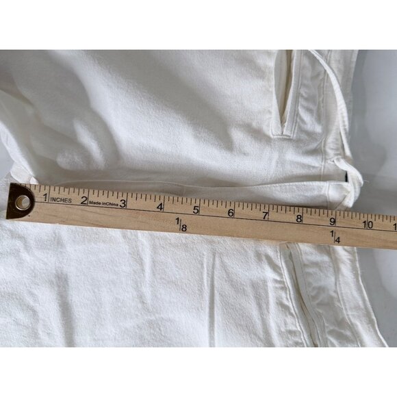 Armani Wide Leg Pants Womens Size XS (25 X 28) White Cotton Drawstring Resort Ca - Picture 9 of 11